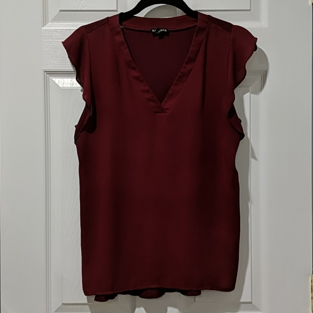Express Ruffled Short Sleeve Blouse